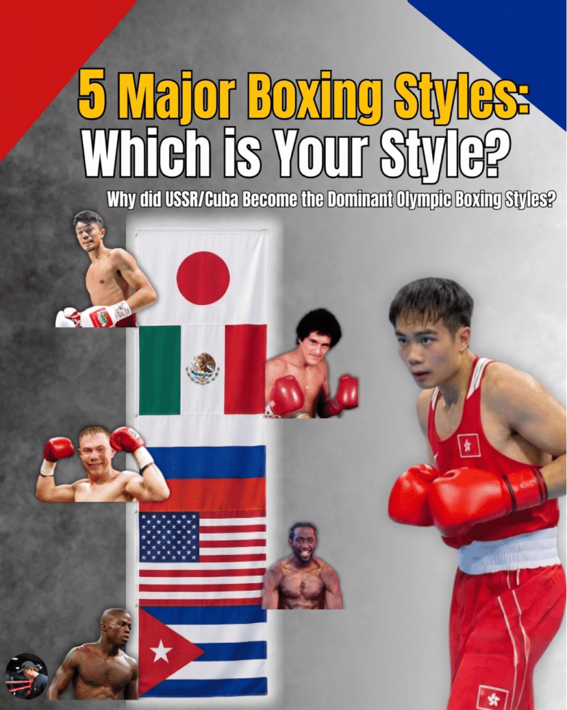 Guide to the 5 mainstream boxing styles: American, Mexican, Russian, Cuban, and Japanese.
