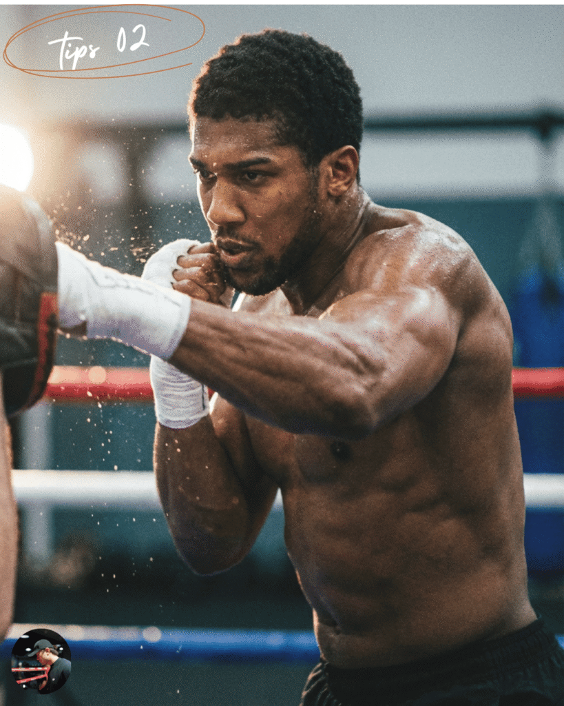 A muscular boxer throwing a punch during training. Text describes Boxing as the "Sweet Science," focusing strictly on punch combinations, footwork distance, and head movement.