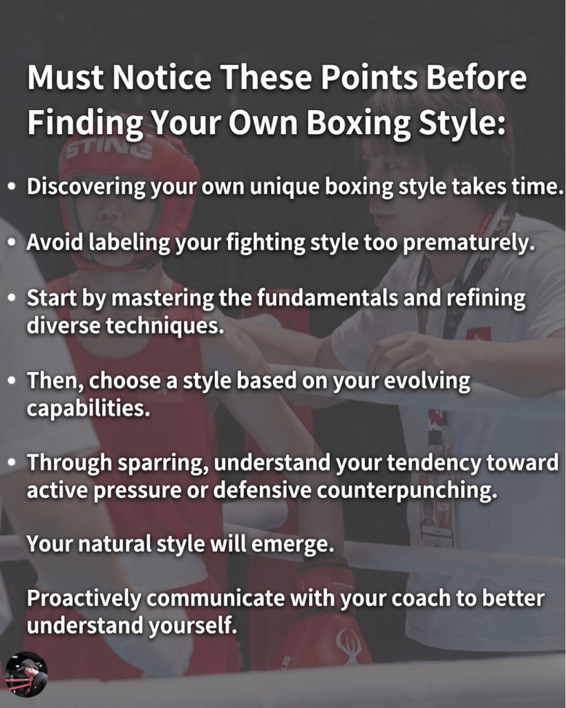 Tips from a boxing coach on how beginners can find their personal boxing style through basic fundamentals.